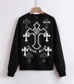 FesFas Cross-print Sweatshirt | Black
