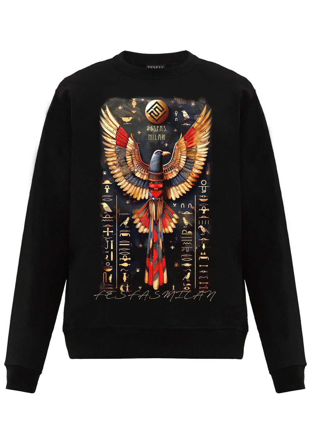 FesFas Eagle-print Sweatshirt Set | Black