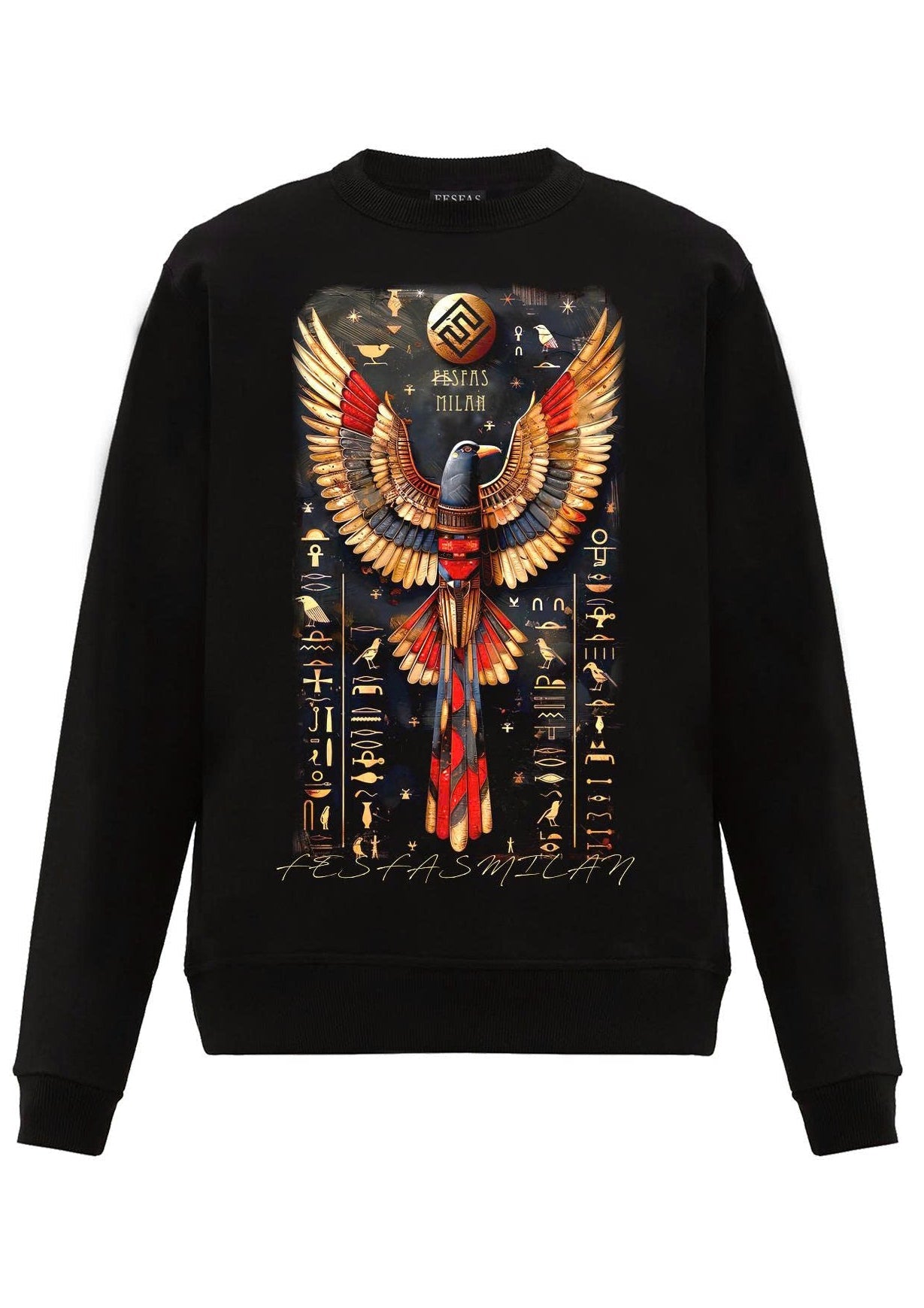 FesFas Eagle-print Sweatshirt Set | Black