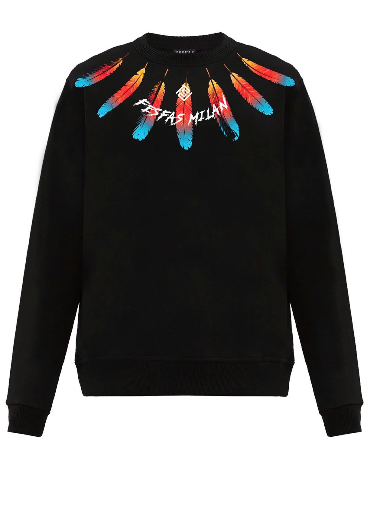FesFas feathers-print Sweatshirt | Black