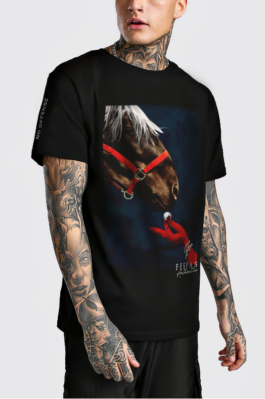 FesFas horse-print T-shirt | Black