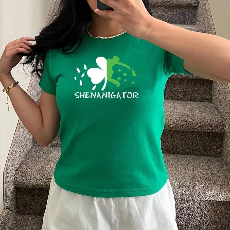 Shenanigator Baby Tee for Patricks day Baby Tee, Y2K 2000's Style, Streetwear Style Hoodie, Sweatshirt | GrindPrints.com