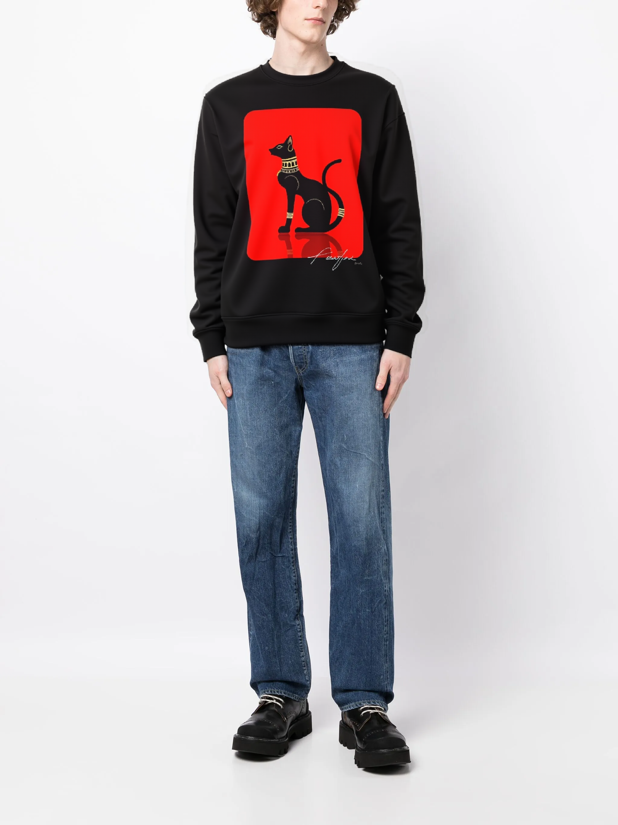 FesFas Sphynx-print Sweatshirt | Black