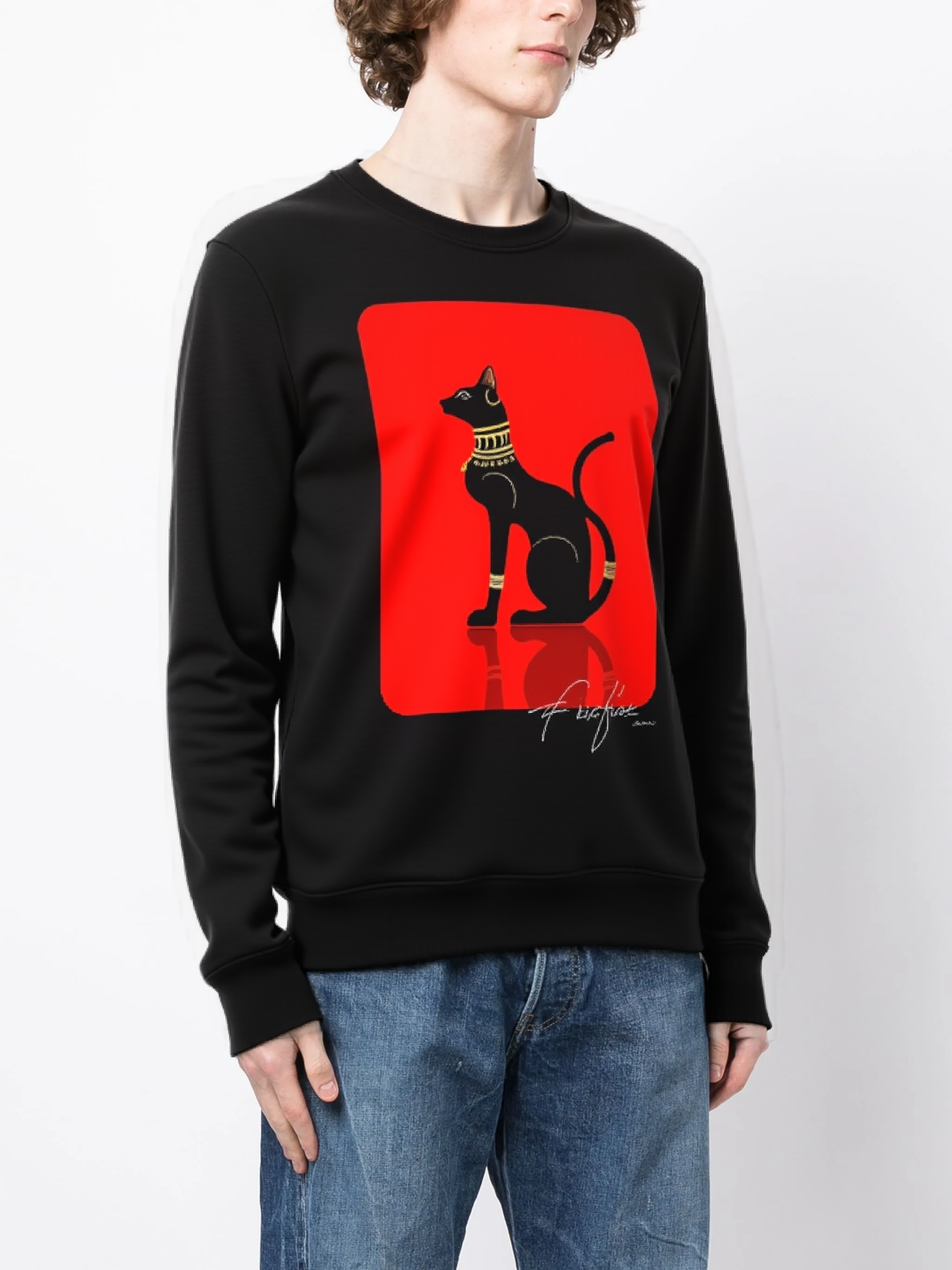FesFas Sphynx-print Sweatshirt | Black