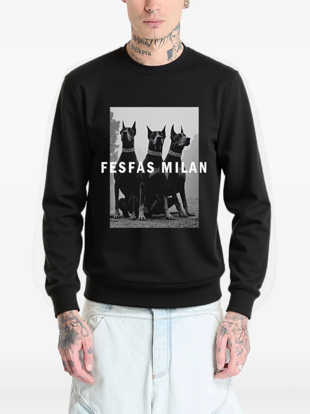 FesFas Great Dane-print Sweatshirt | Black | Men