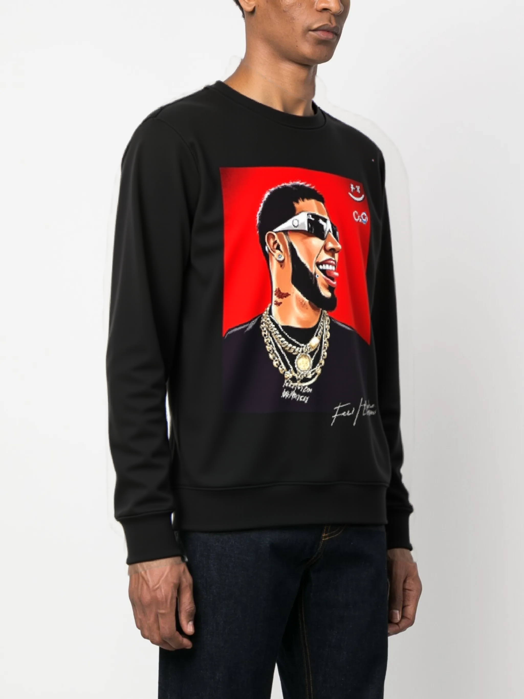 FesFas Swag-print Sweatshirt | Black