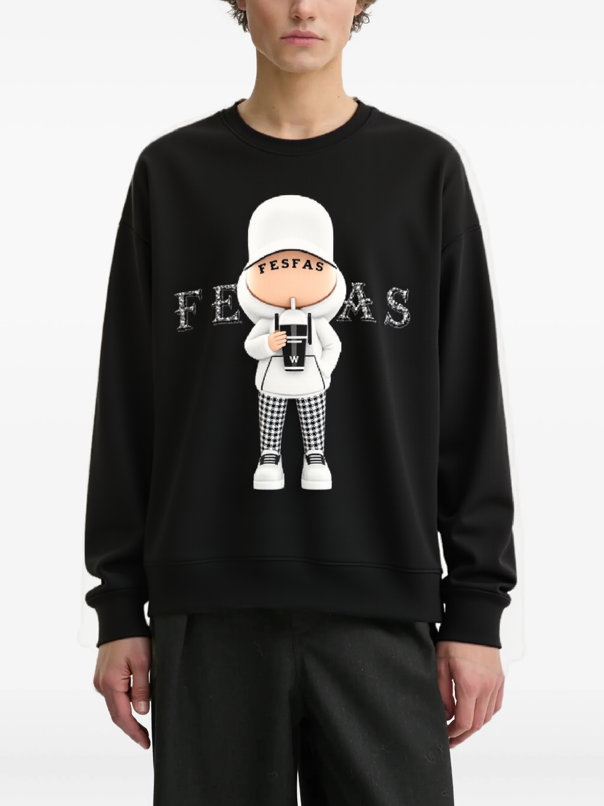 FesFas Cool-boy-print Sweatshirt | Black