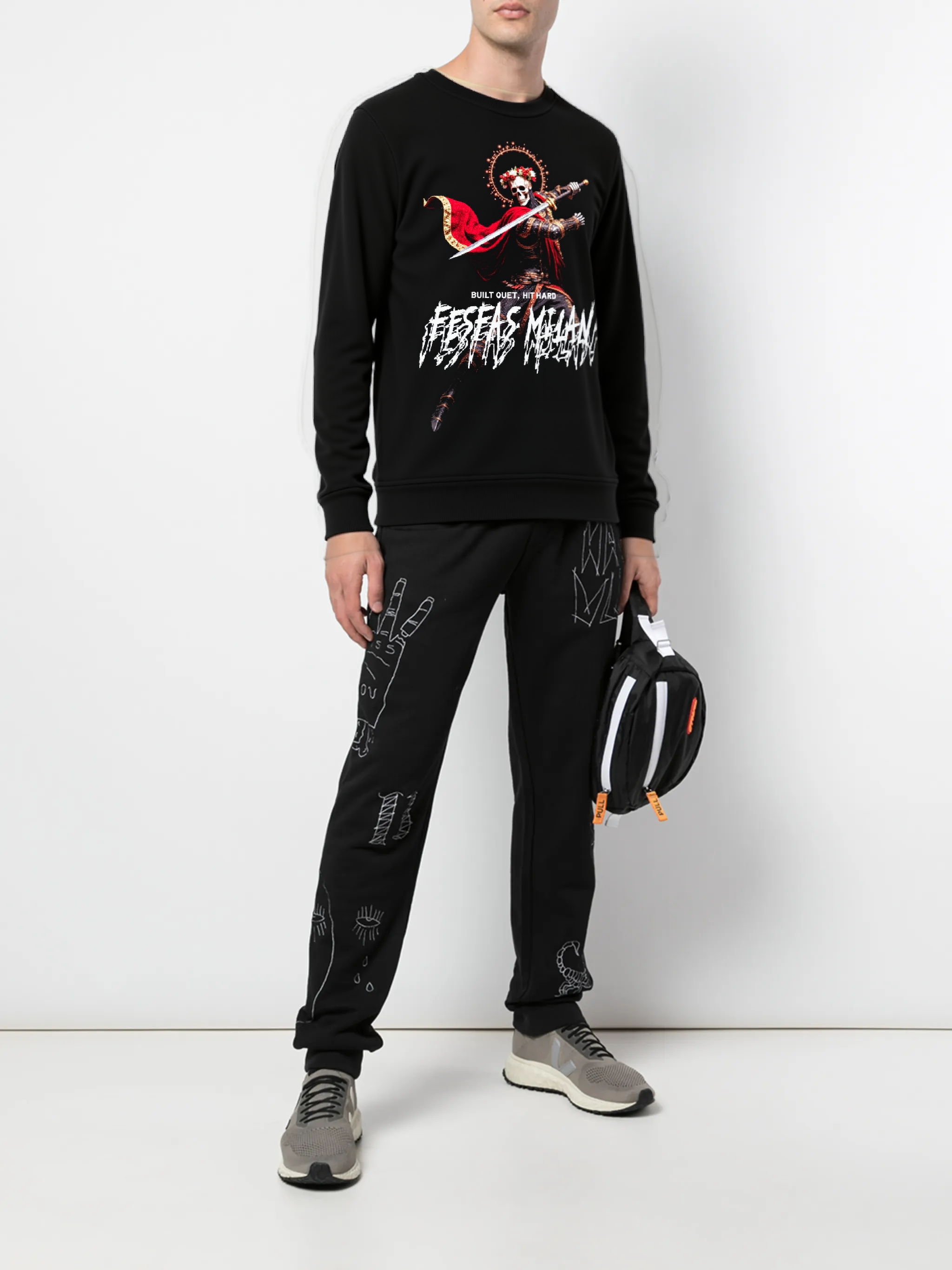 FesFas bone knight-print Sweatshirt | Black
