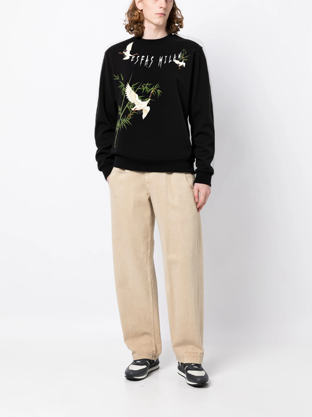 FesFas crane-print Sweatshirt | Black