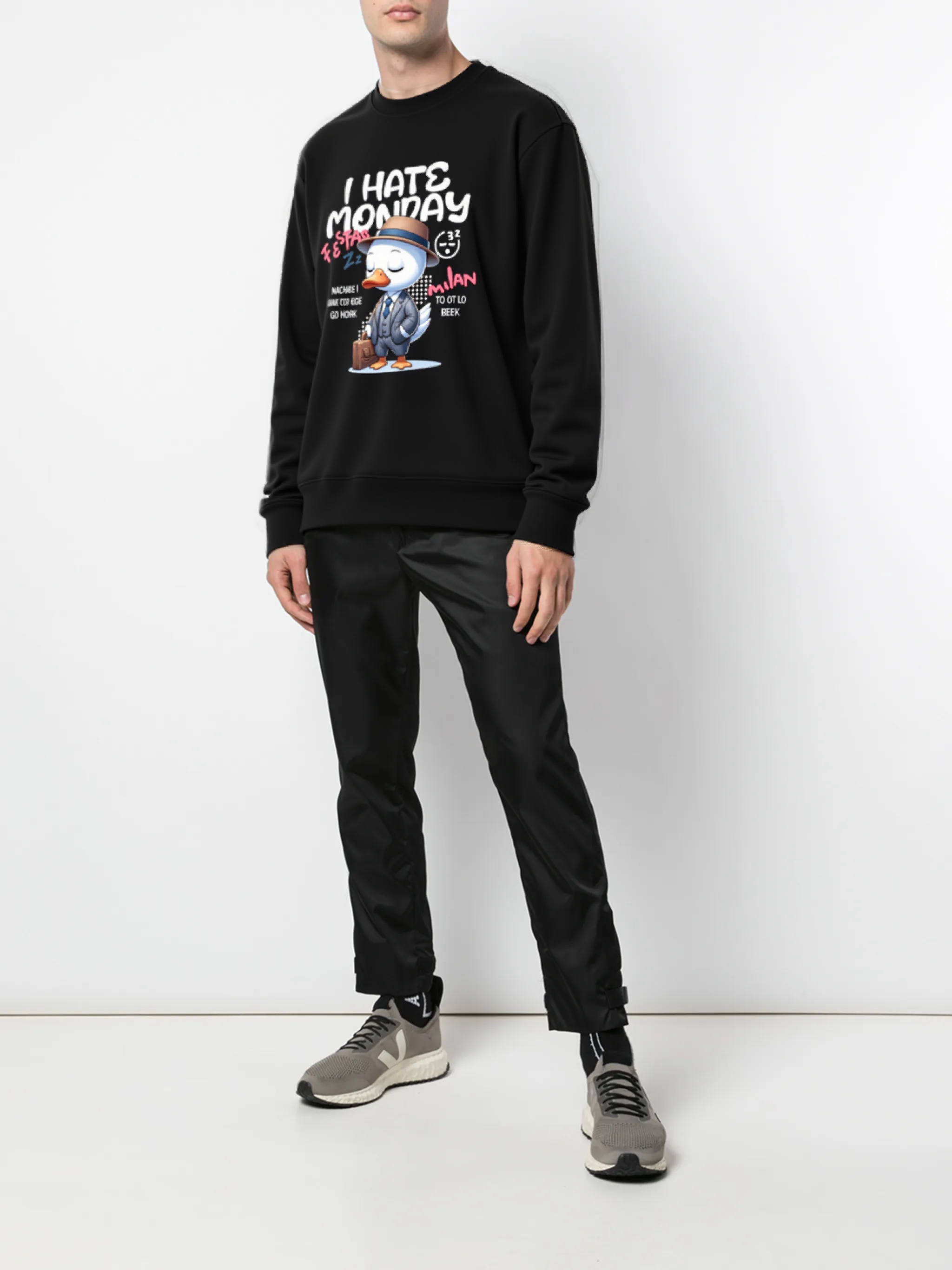 FesFas Duck Detective-print Sweatshirt | Black