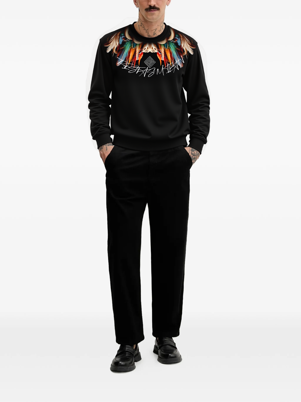 FesFas Feather-print Sweatshirt | Black