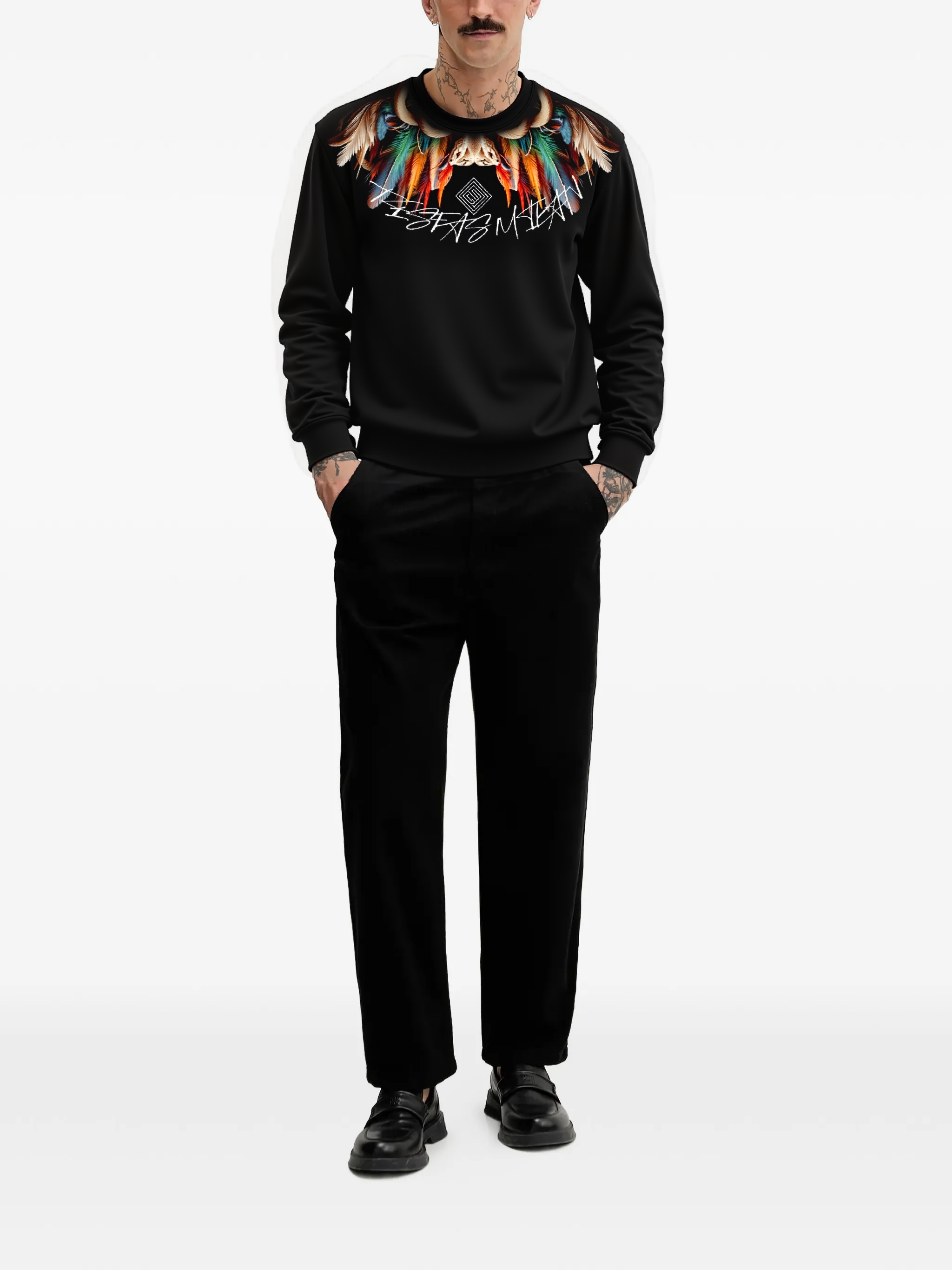 FesFas Feather-print Sweatshirt | Black