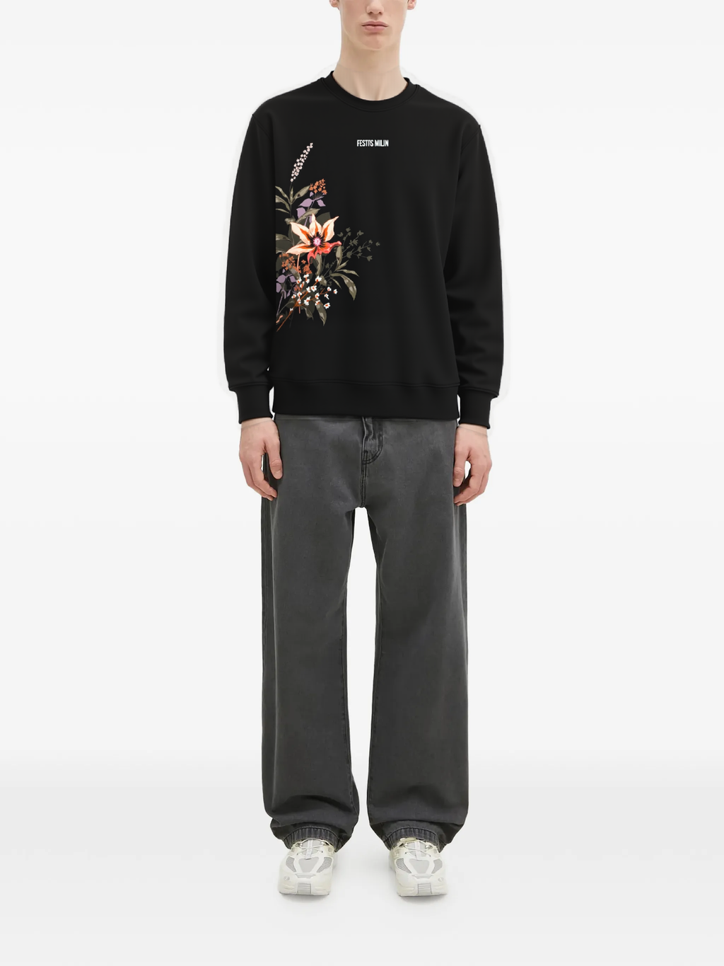 FesFas Flower-print Sweatshirt | Black