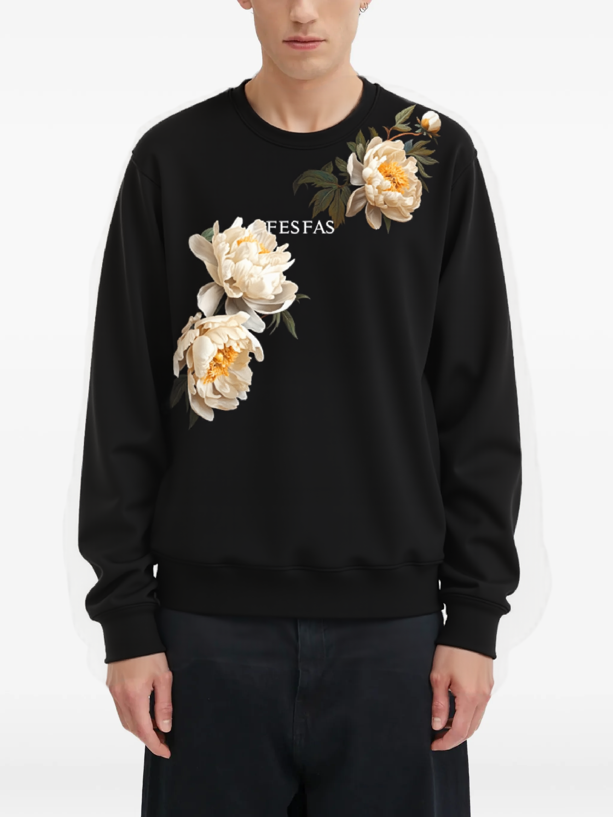FesFas Flower-print Sweatshirt | Black | Men