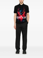 FesFas dark oni fusion-print Polo Shirt | Black
