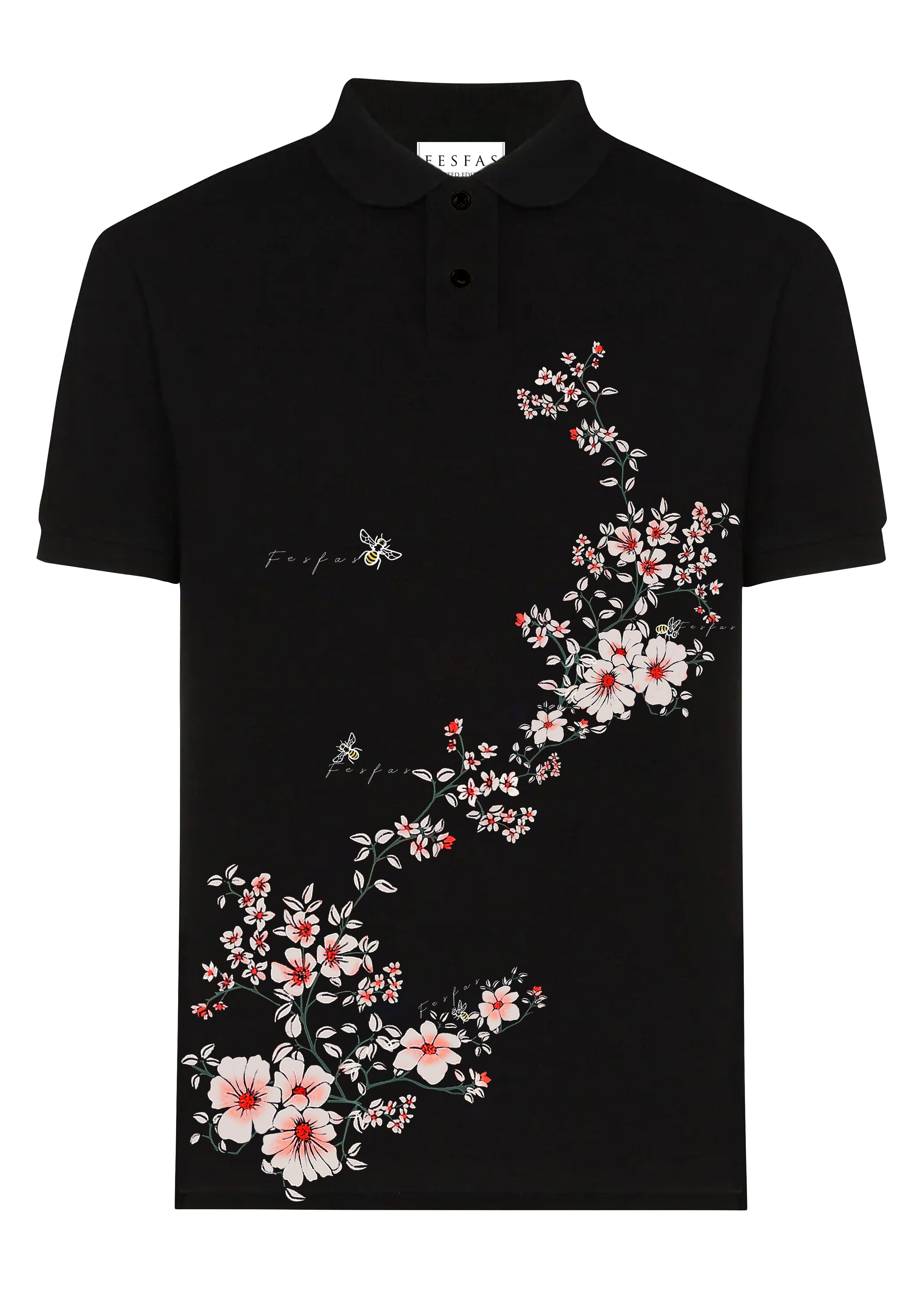 FesFas Floral-print Polo Shirt | Black