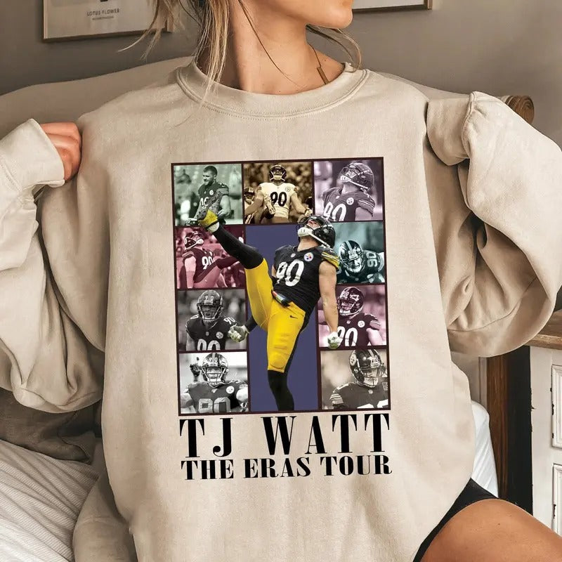 TJ Watt The Eras Tour Sweatshirt, Vintage 90s Football Sweatshirt, Vintage TJ Watt Sweatshirt, America Football...