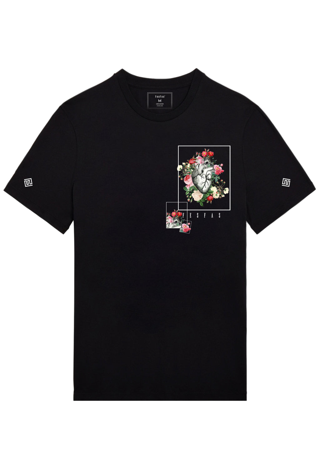 FesFas heart-print T-shirt | Black
