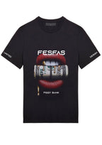 FesFas lips-print T-shirt | Black