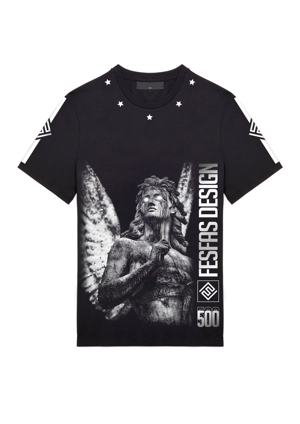 FesFas angel-print T-shirt | Black