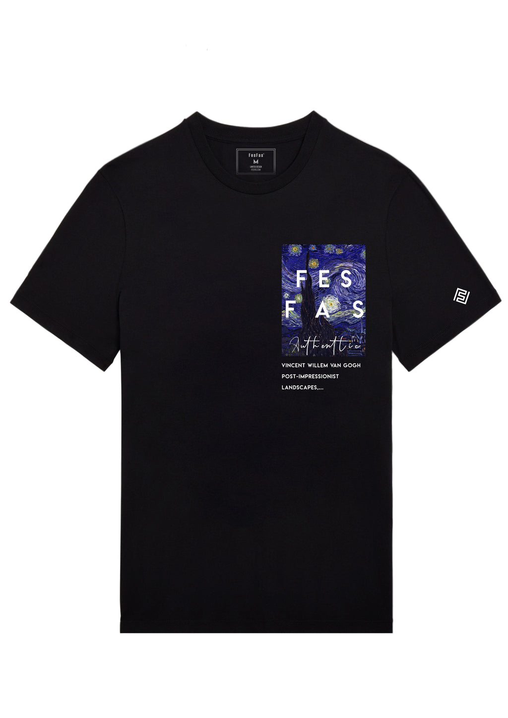 FesFas starry night-print T-shirt | Black