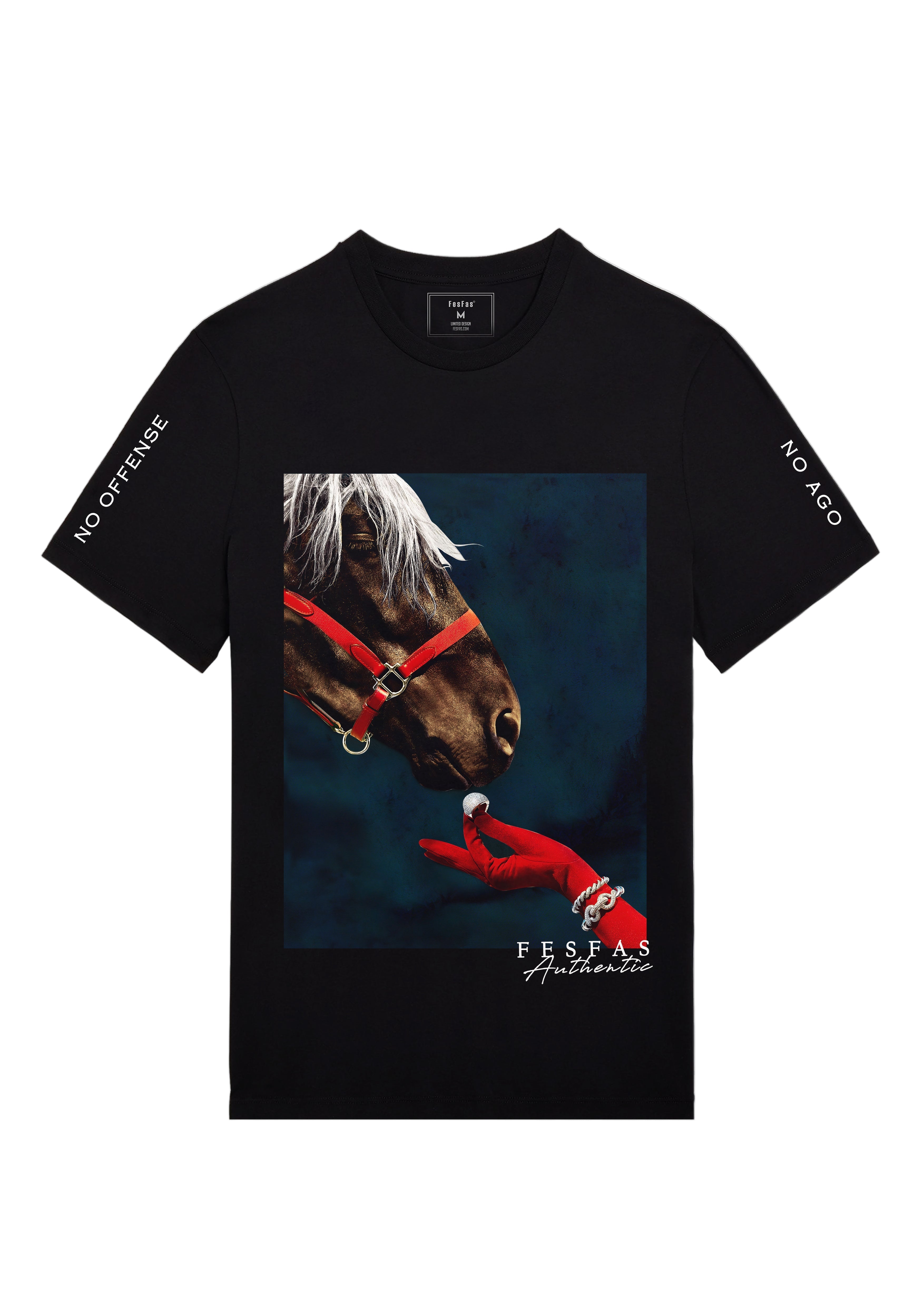 FesFas horse-print T-shirt | Black