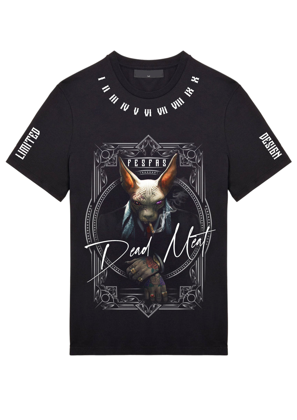 FesFas sphynx-print T-shirt | Black