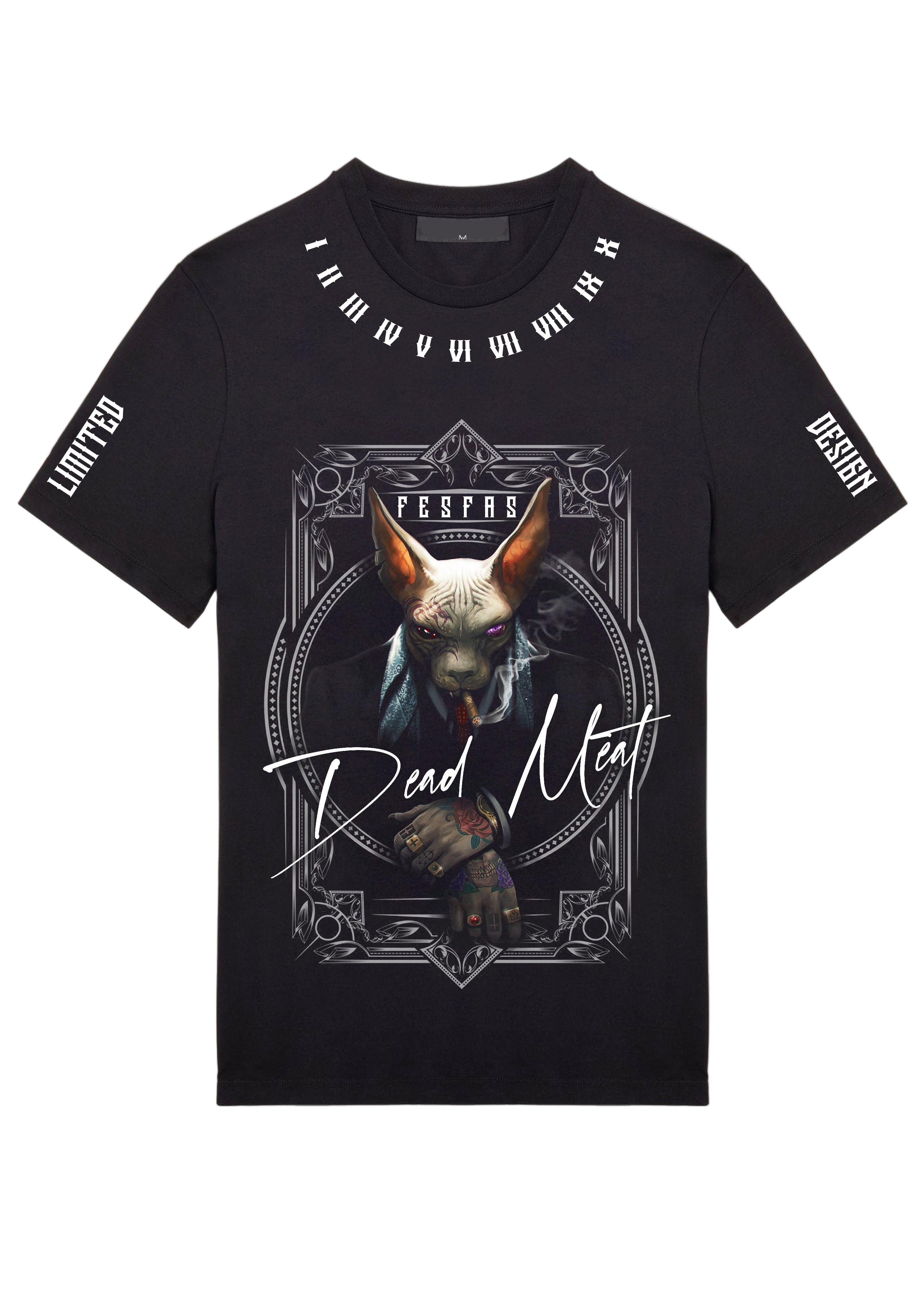 FesFas sphynx-print T-shirt | Black
