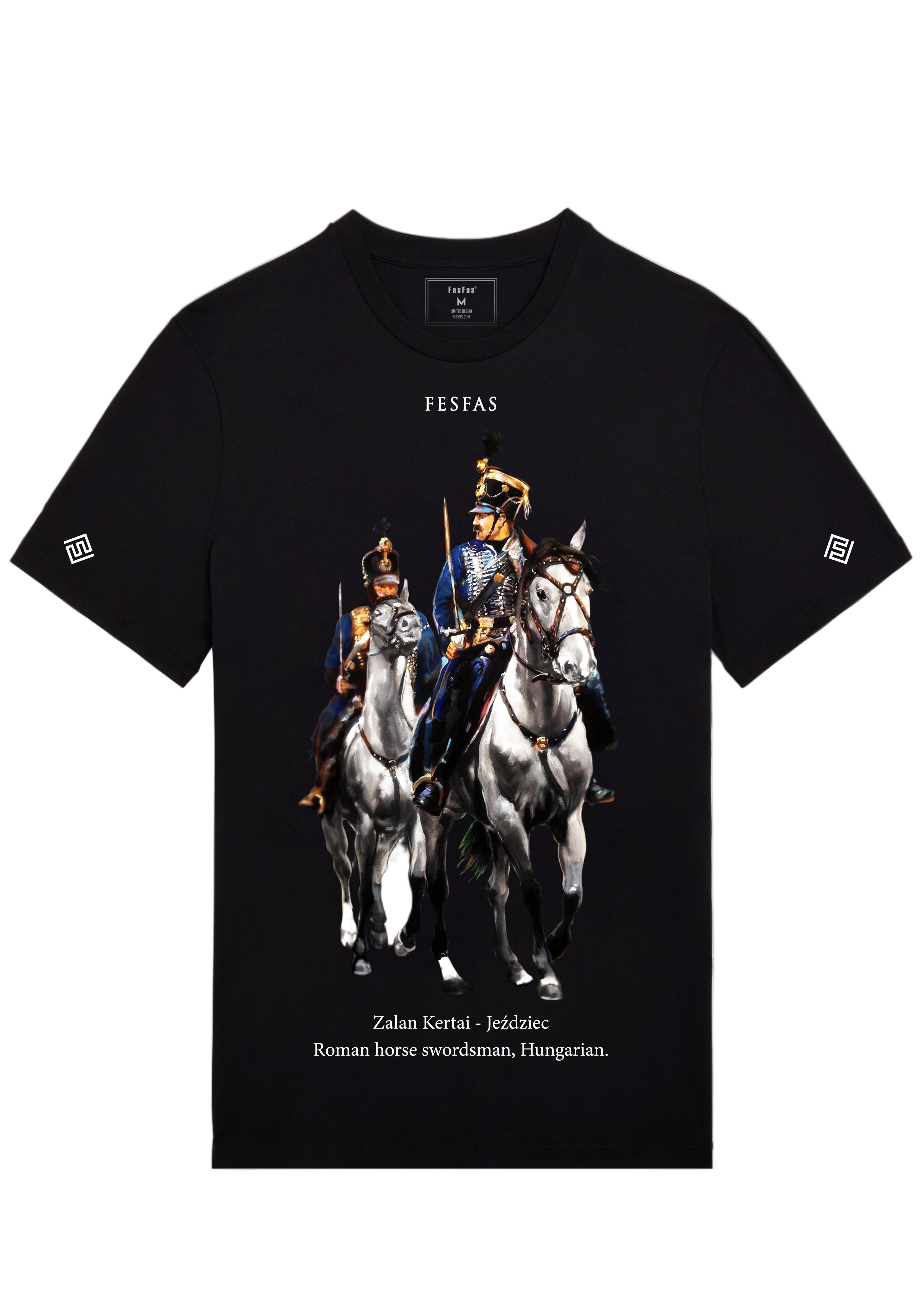 FesFas knights-print T-shirt | Black