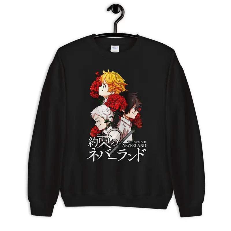 The Promised Neverland Sweatshirt, Emma, Ray, Norman, Yakusoku,anime, Unisex T-Shirts, Hoodie | GrindPrints.com