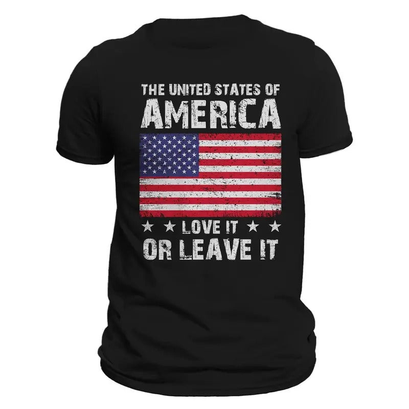 The United States of America Love It or Leave It T-Shirt Casual Crewneck Hoodie, Sweatshirt | GrindPrints.com