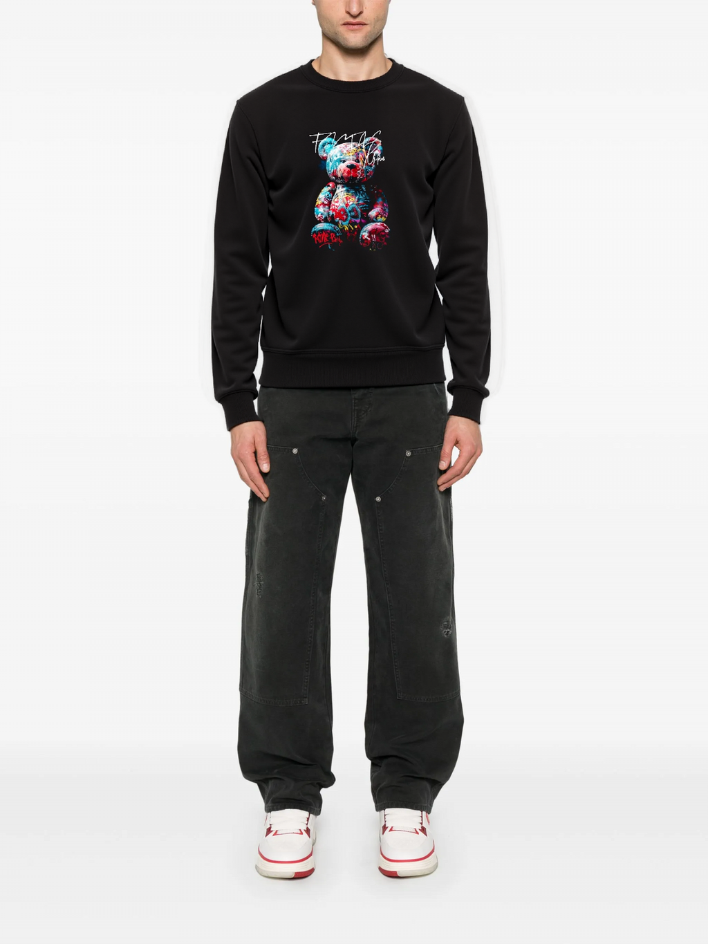 FesFas colorful bear-print Sweatshirt | Black