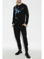FesFas Feathers-print Sweatshirt Set | Black
