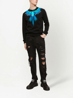 FesFas Feathers-print Sweatshirt Set | Black