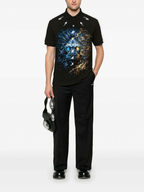 FesFas Lion-print Polo Shirt | Black