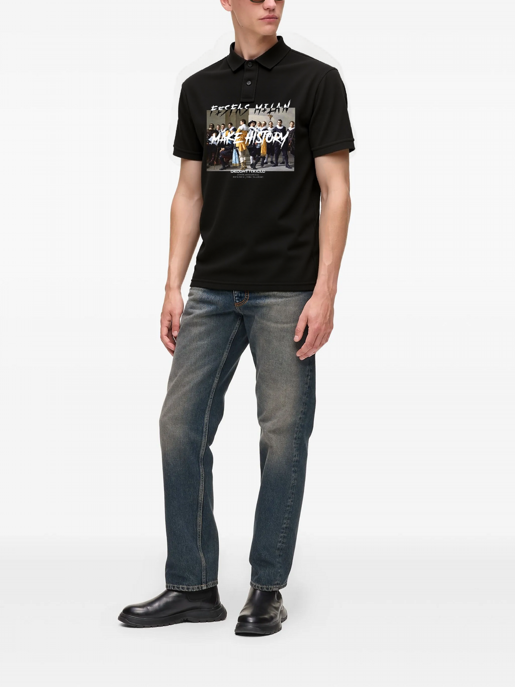 FesFas "Make History"-print Polo Shirt | Black