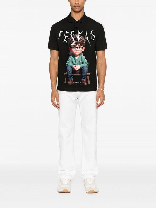 FesFas Boy-print Polo Shirt | Men | Black