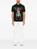 FesFas Boy-print Polo Shirt | Black