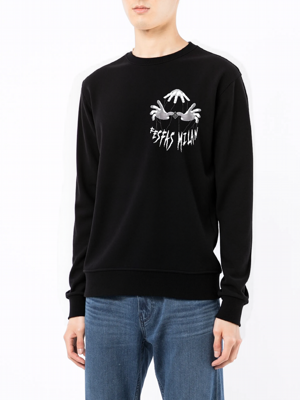 FesFas hands-print Sweatshirt | Black