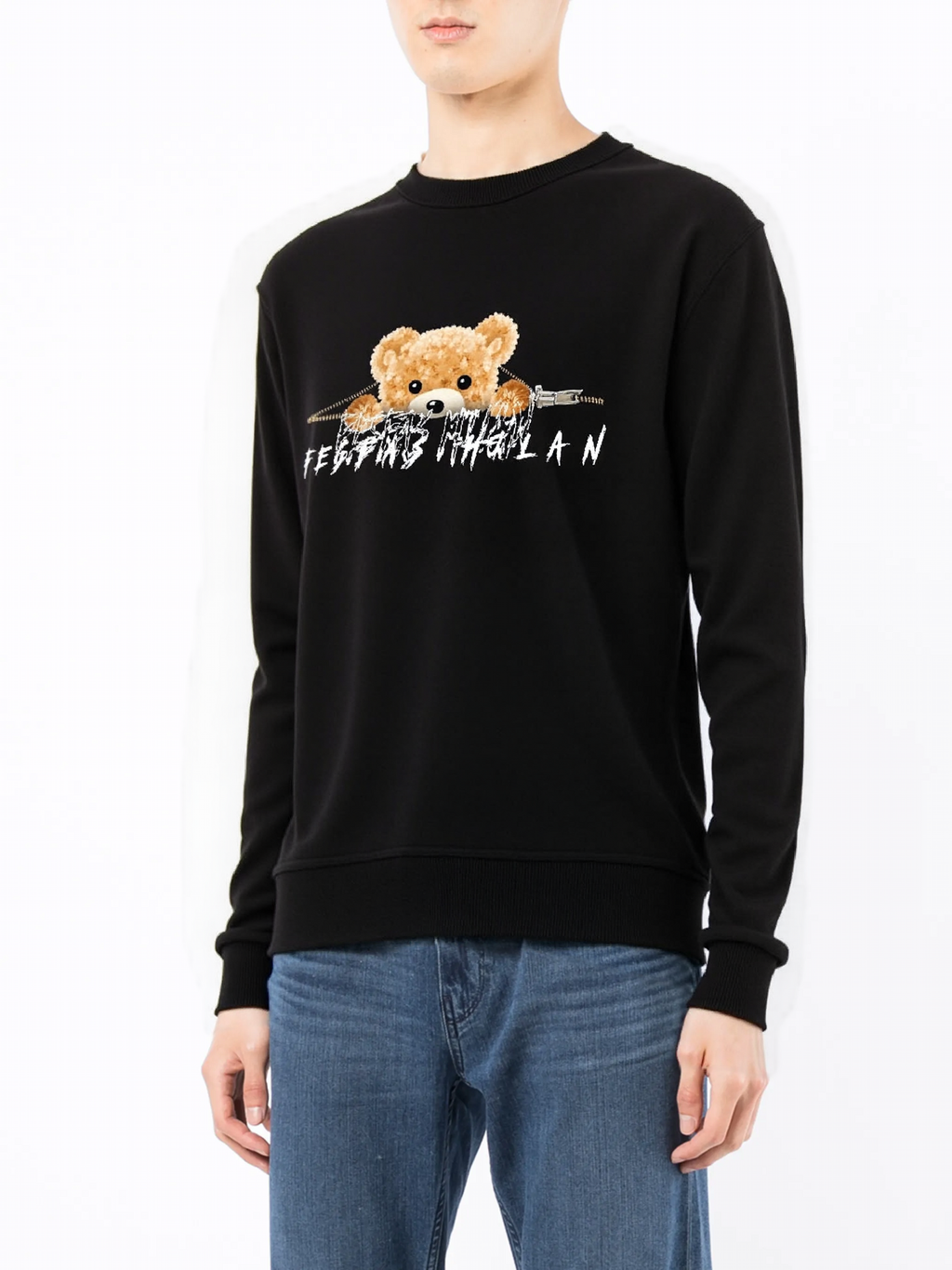 FesFas teddy bear-print Sweatshirt | Black