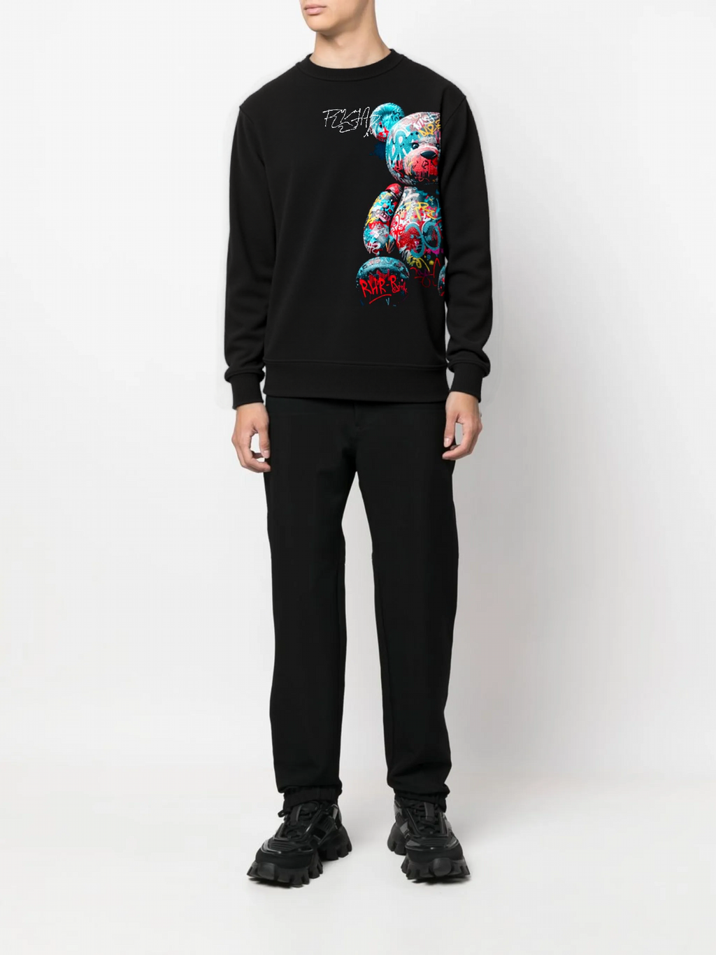 FesFas colorful bear-print Sweatshirt | Black
