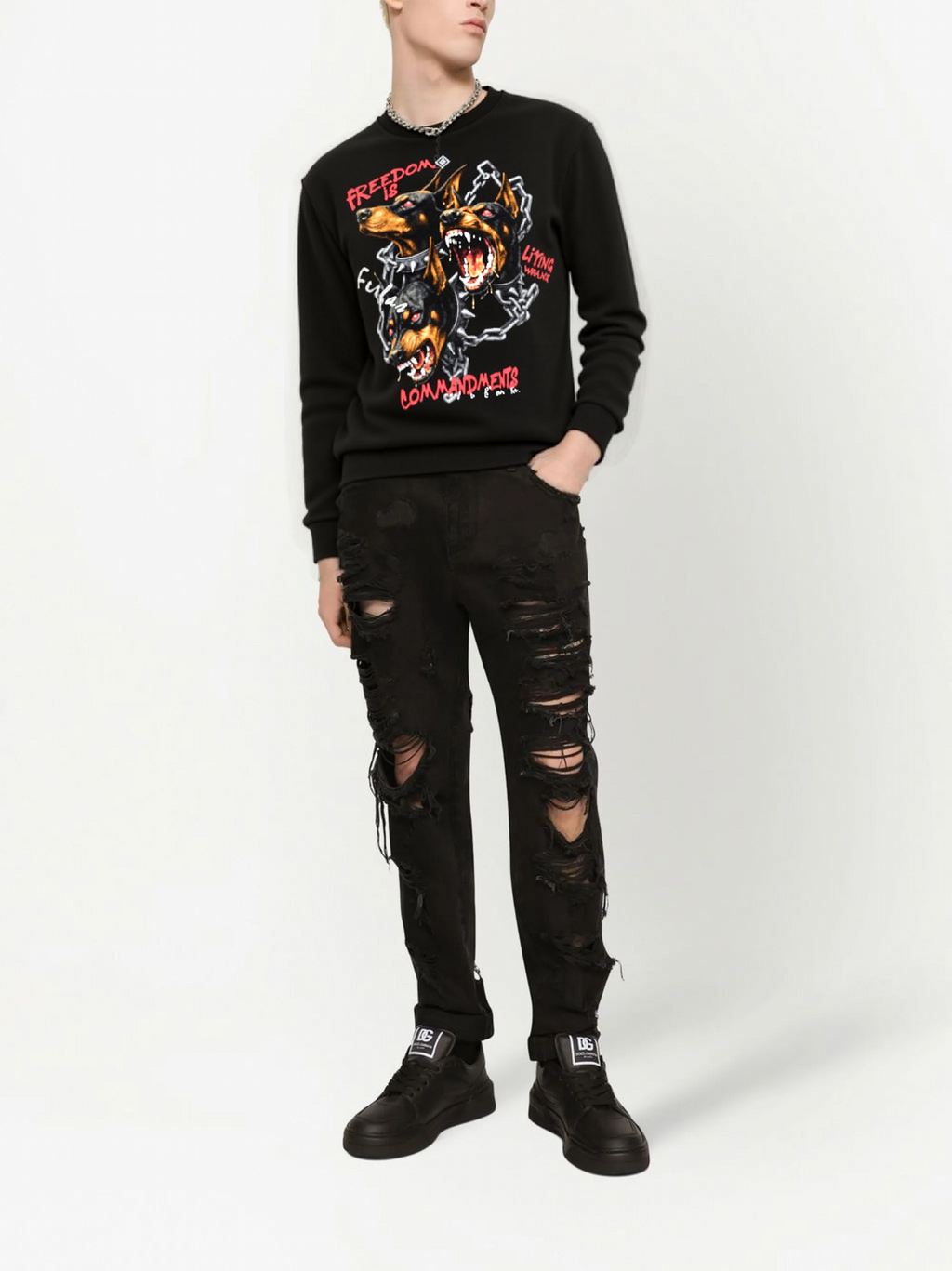 FesFas cerberus-print Sweatshirt | Black