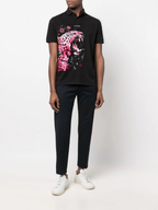 FesFas Pink Leopard-print Polo Shirt | Black