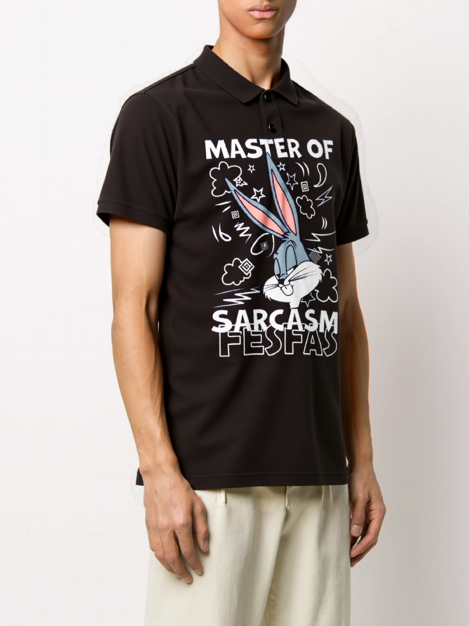 FesFas Rabbit-print Polo Shirt | Black