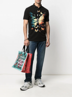 FesFas Butterfly-print Polo Shirt | Black