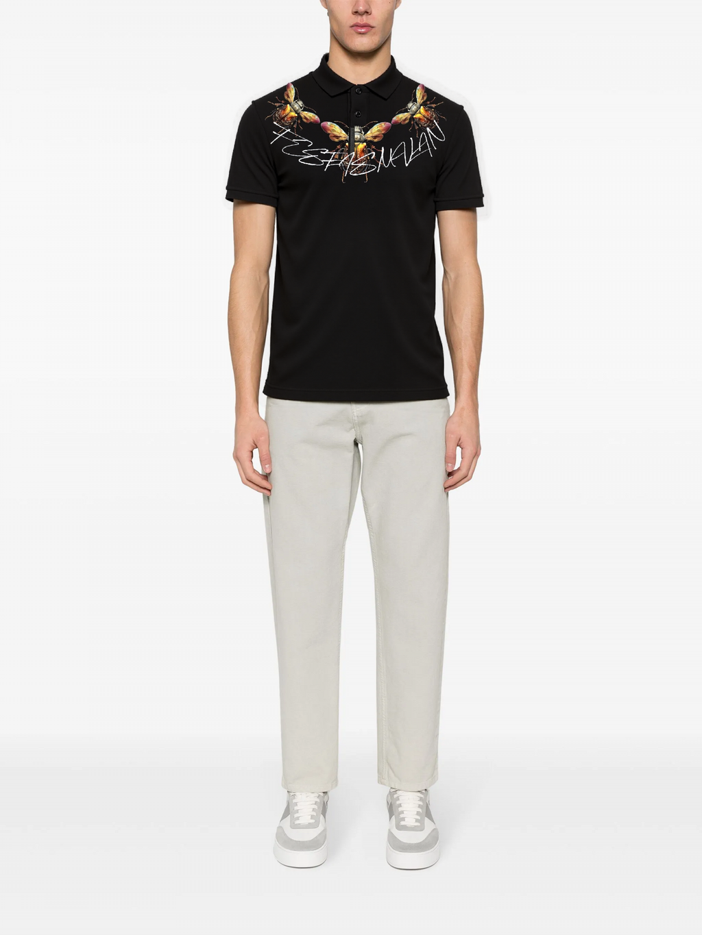 FesFas Beetle-print Polo Shirt | Black