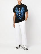 FesFas Feather-print Polo Shirt | Black
