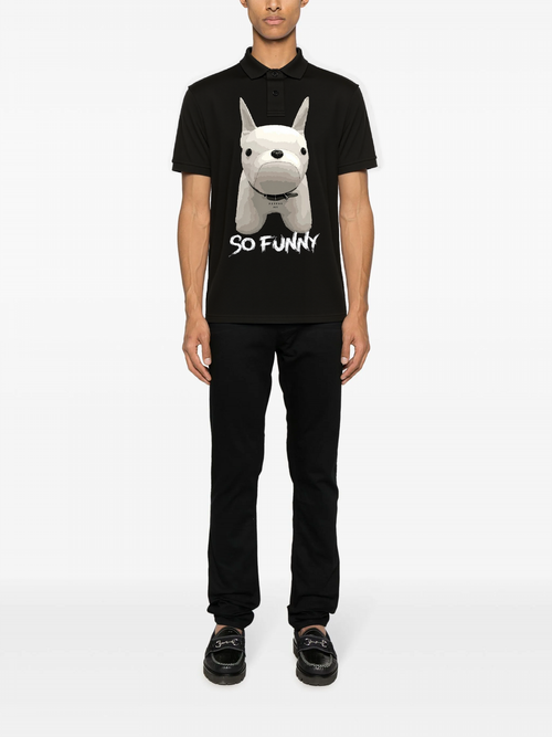 FesFas Bulldog-print Polo Shirt | Men | Black