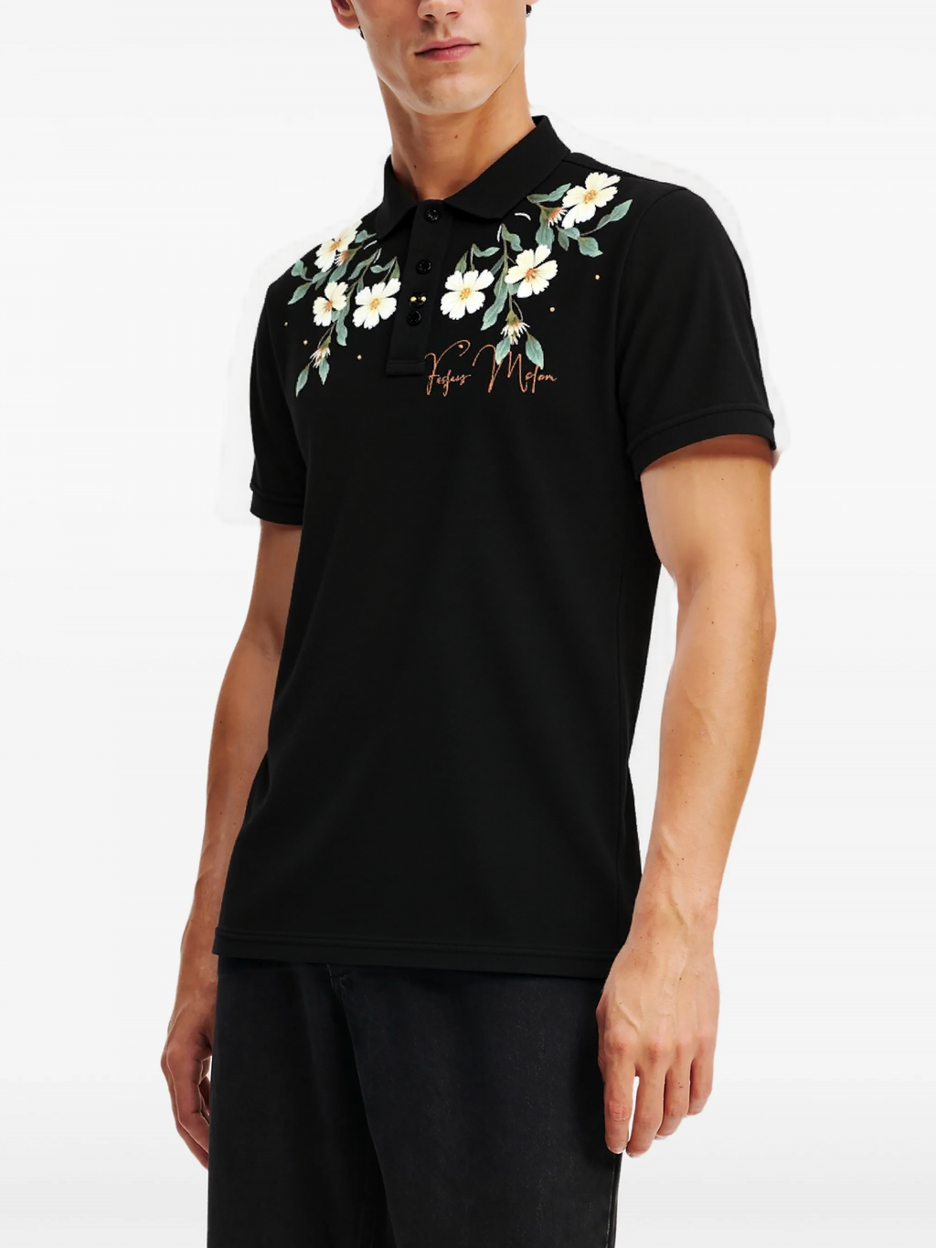 FesFas Floral-print Polo Shirt | Black
