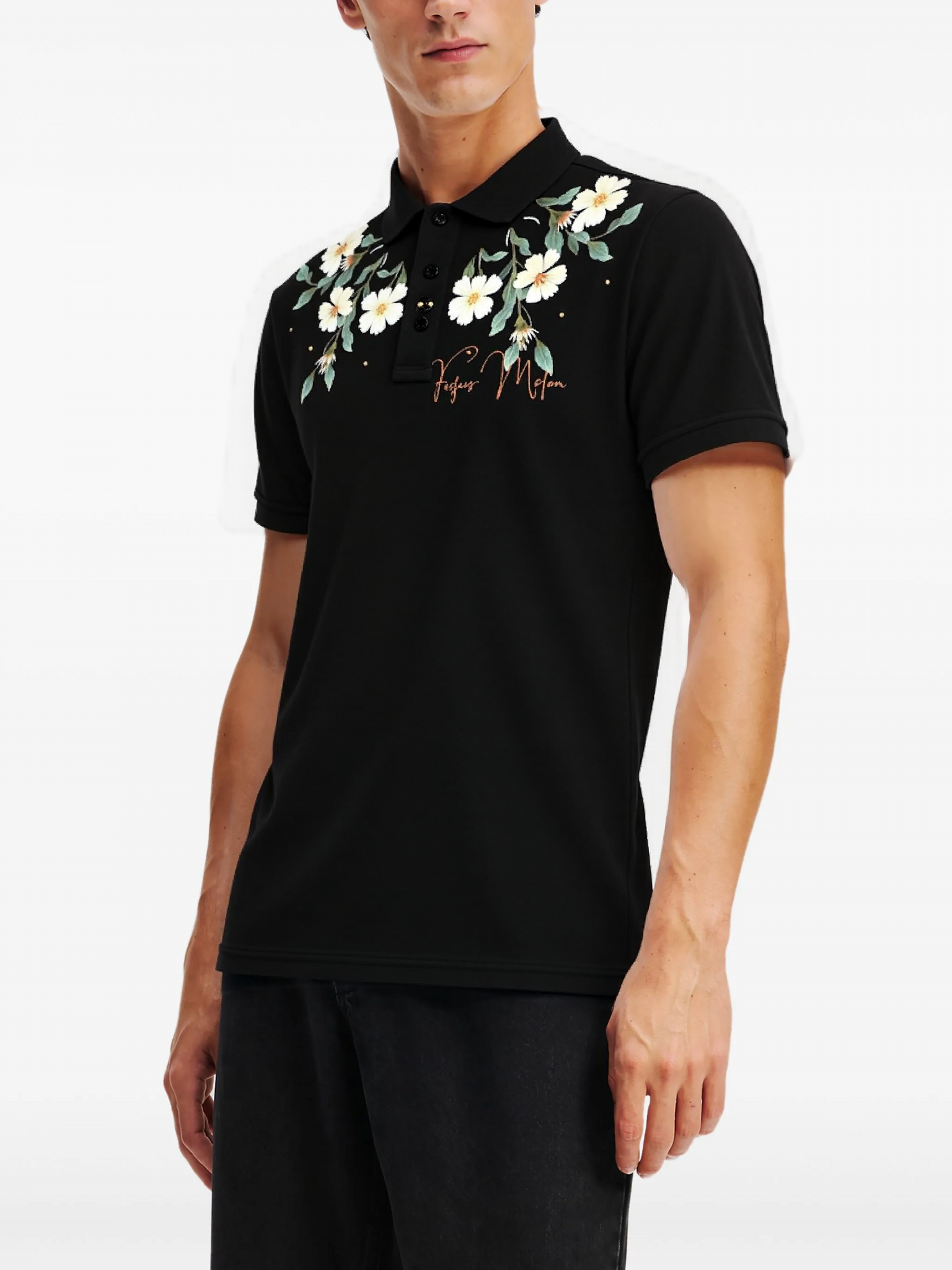 FesFas Floral-print Polo Shirt | Black